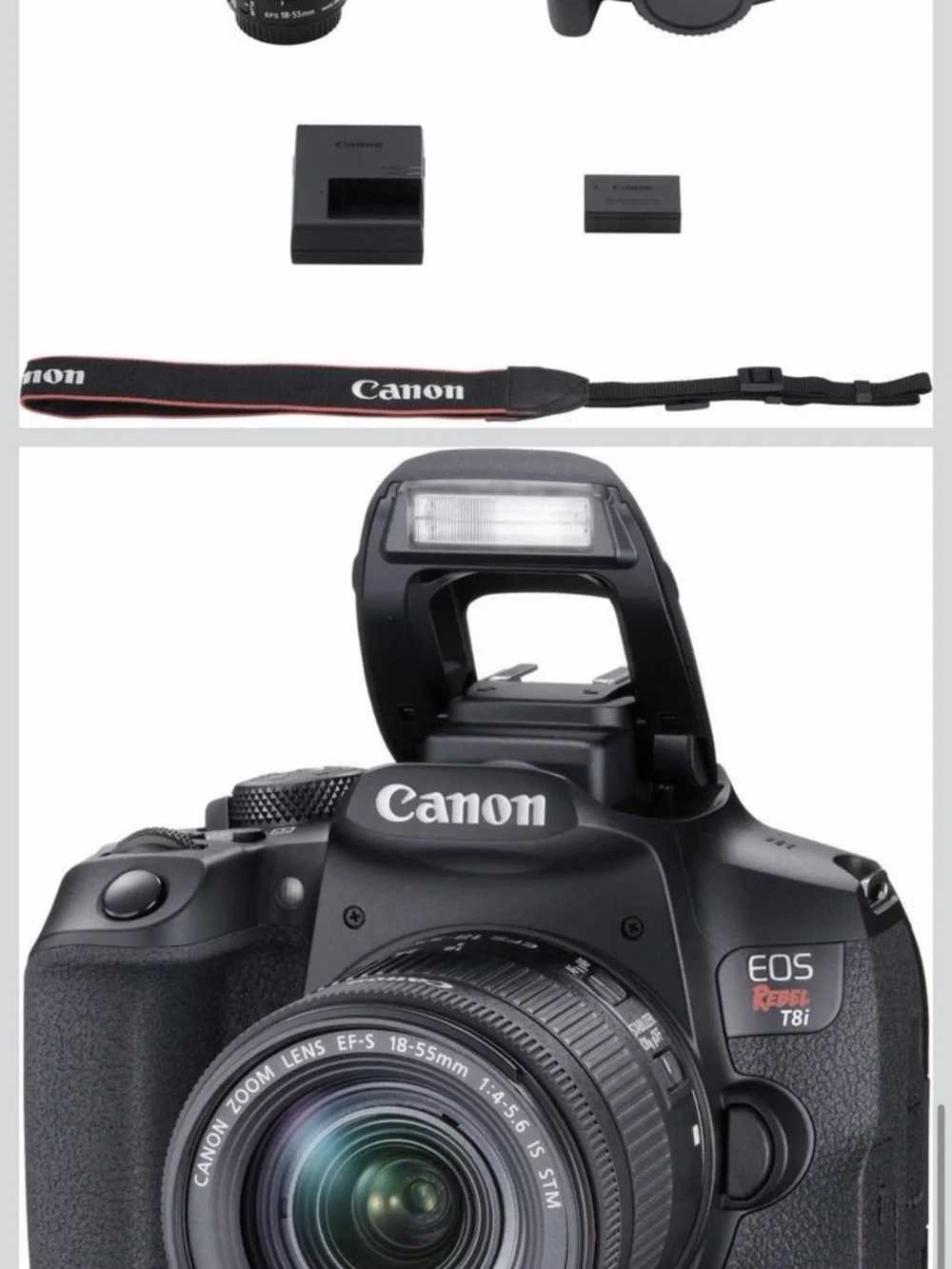 Canon EOS Rebel T8i DSLR Camera + 18-55mm Lens Kit – Like New